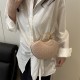 Wholesale small Chanel-style hand-held fan-shaped women's bags, 2025 summer new light luxury and fashionable single-shoulder bags, trendy chain crossbody bags Wholesale small Chanel-style hand-held fan-shaped women's bags, 2025 summer new light luxury and fashionable single-shoulder bags, trendy chain crossbody bags