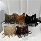 Wholesale fashionable rivet hand-held small square women's bags, 2025 summer new style light luxury fringed single-shoulder bags, versatile crossbody bags Wholesale fashionable rivet hand-held small square women's bags, 2025 summer new style light luxury fringed single-shoulder bags, versatile crossbody bags