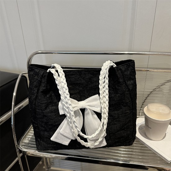 Wholesale beautiful bow tie hand-held tote bags for women, 2025 summer new large-capacity single-shoulder bags for commuting underarm bags Wholesale beautiful bow tie hand-held tote bags for women, 2025 summer new large-capacity single-shoulder bags for commuting underarm bags