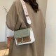 Fashionable embroidered thread color-blocking small square bag for women's 2024 winter new light luxury versatile single-shoulder bag with a sense of high-end wide crossbody bag