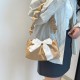 Wholesale fashionable pleated hand-held small square bags for women, 2025 summer new bow single-shoulder bags, trendy chain crossbody bags Wholesale fashionable pleated hand-held small square bags for women, 2025 summer new bow single-shoulder bags, trendy chain crossbody bags