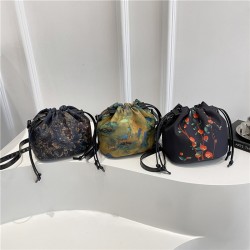 Wholesale new Chinese-style retro hand-held bucket bags for women, 2025 summer new light luxury versatile single-shoulder bags, trendy crossbody bags