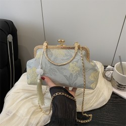 Wholesale niche Butterfly Love Flower hand-held banquet bags, women's bags, 2025 summer new style Chinese-style single-shoulder bags, chain crossbody bags