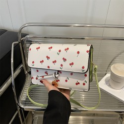 Wholesale fresh and light cherry small square women's bags, 2025 summer new style color-blocking light luxury single-shoulder bags, high-end crossbody bags