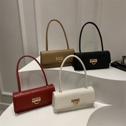 Wholesale Korean-style woven pattern hand-held small square women's bags, 2025 summer new fashion lock button single-shoulder bags, trendy underarm bags