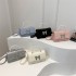 Wavy pearl hand-held small square bag, women's 2024 autumn new style, high-end and fashionable single-shoulder bag, versatile crossbody bag