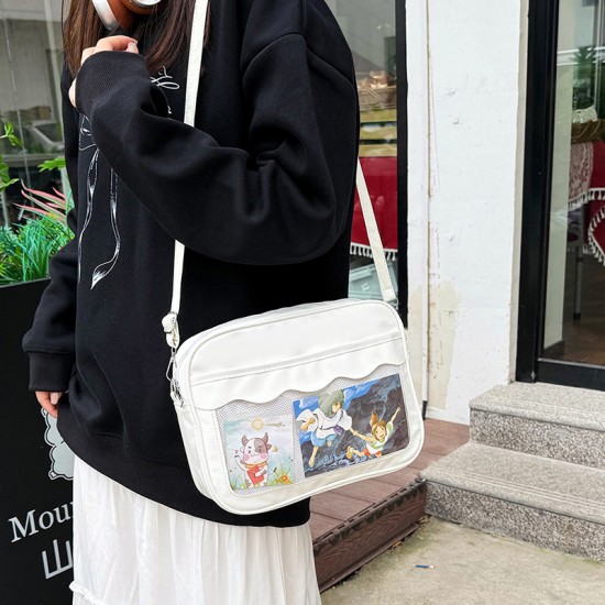 Cross-border large-capacity commuting pain bag for women, 2024 Autumn new Japanese-Korean version transparent women's bag, single-shoulder crossbody bag Cross-border large-capacity commuting pain bag for women, 2024 Autumn new Japanese-Korean version transparent women's bag, single-shoulder crossbody bag