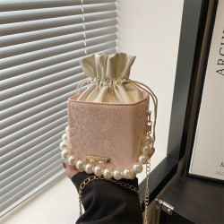 Wholesale popular niche pearl hand-held bucket bags for women, new spring 2025 light luxury single-shoulder bags and casual crossbody bags