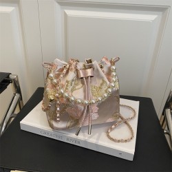New Chinese-style bucket bag, 2025 summer new embroidered ancient-style handbag, Hanfu accessories, crossbody single-shoulder bag