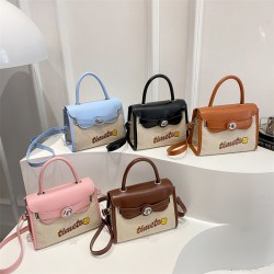 Wholesale cross-border trendy small square handbags for women, 2025 summer new color-blocking single-shoulder bags, versatile crossbody bags for commuting