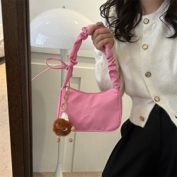 Fashionable and simple small women's bags, 2023 autumn and winter new styles, fresh and artistic single-shoulder bags, commuter pleated underarm bags