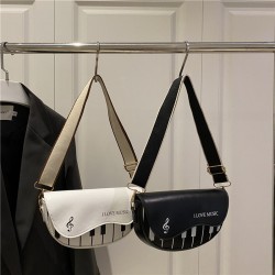 Wholesale niche piano key semi-round women's bags, 2025 summer new light luxury single-shoulder bags, fashionable wide shoulder strap crossbody bags