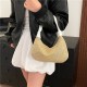 Wholesale fashionable straw woven hand-held crescent moon bags for women, 2025 spring new color-blocking single-shoulder bags, trendy and trendy underarm bags Wholesale fashionable straw woven hand-held crescent moon bags for women, 2025 spring new color-blocking single-shoulder bags, trendy and trendy underarm bags