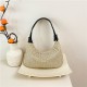 Wholesale fashionable straw woven hand-held crescent moon bags for women, 2025 spring new color-blocking single-shoulder bags, trendy and trendy underarm bags Wholesale fashionable straw woven hand-held crescent moon bags for women, 2025 spring new color-blocking single-shoulder bags, trendy and trendy underarm bags
