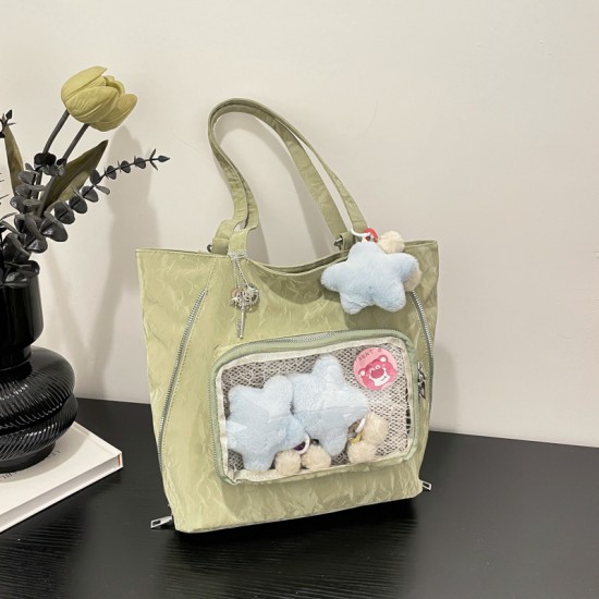 2025 new trendy and personalized cartoon pain bag, daily commuting nylon large-capacity artistic single-shoulder crossbody tote bag 2025 new trendy and personalized cartoon pain bag, daily commuting nylon large-capacity artistic single-shoulder crossbody tote bag