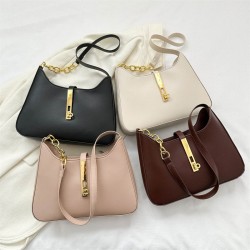 ins French niche quality handbag for women 2023 Winter New solid color PU underarm bag, versatile crossbody bag for commuting