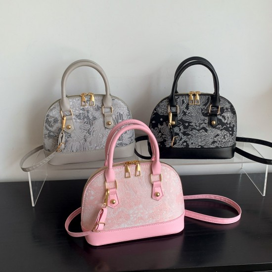 Trendy and fashionable patterned single-shoulder crossbody bags for women, 2023 Summer new simple hand-held shell bags