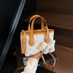 Wholesale retro and simple hand-held bucket bags, women's bags, 2025 summer new Korean version color-matching single-shoulder bags, commuter crossbody bags