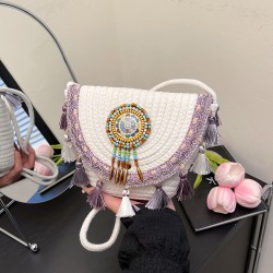 Wholesale ethnic style Su Ma 'an women's bags, 2025 summer new fashion color-blocking single-shoulder bags, trendy and versatile crossbody bags