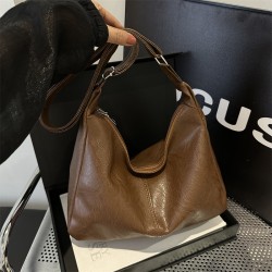 Fashionable, simple and large-capacity tote bag 20224 Spring versatile retro single-shoulder bag for commuting and casual use, dumpling bag
