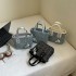 Wholesale niche light luxury diamond-encrusted hand-held bucket bags for women, 2025 summer new color-blocking single-shoulder bags, versatile crossbody bags