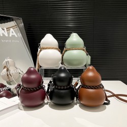 Cross-border wholesale of niche design gourd-shaped women's bags, 2025 spring new fashion single-shoulder bags, and high-quality crossbody bags