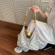 Wholesale fashionable and niche woven tote bags for women, 2025 summer new color-blocking single-shoulder bags, and casual underarm bags Wholesale fashionable and niche woven tote bags for women, 2025 summer new color-blocking single-shoulder bags, and casual underarm bags