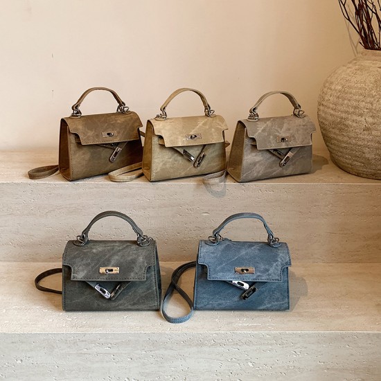 Retro-textured lockable hand-held Kelly bag for women's 2024 autumn and winter new commuting single-shoulder bag, light luxury and stylish crossbody bag Retro-textured lockable hand-held Kelly bag for women's 2024 autumn and winter new commuting single-shoulder bag, light luxury and stylish crossbody bag