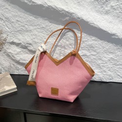 Wholesale fashionable color-blocking hand-held small bags for women, 2025 summer new large-capacity single-shoulder bags and trendy underarm bags