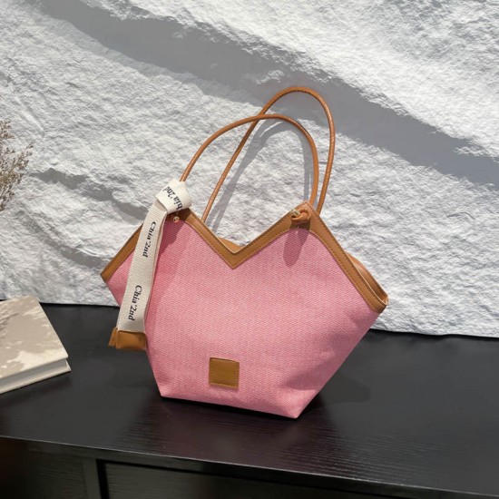 Wholesale fashionable color-blocking hand-held small bags for women, 2025 summer new large-capacity single-shoulder bags and trendy underarm bags