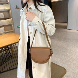 Cross-border texture popular solid color multi-layer large-capacity saddle bag for women's 2023 autumn new single-shoulder crossbody bag