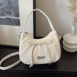 A niche and high-quality handbag for women in the summer of 2025, featuring a fresh and sweet bow bow single-shoulder bag for commuting and crossbody underarm bag