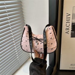 Wholesale niche design hand-held crescent-shaped women's bags, 2025 summer new bow single-shoulder bags, trendy and popular underarm bags