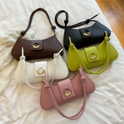 French niche texture underarm bag 2023 Summer new solid color PU single-shoulder bag, versatile commuting crossbody handbag