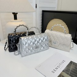 Wholesale Korean version checkered tattoo line hand-held small square bags for women, 2025 summer new light luxury single-shoulder bags, chain crossbody bags