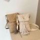 Sweet style Japanese and South Korean travel mobile phone bag 2024 Summer new fringed crossbody bag straw woven cross-border women's bag wholesale Sweet style Japanese and South Korean travel mobile phone bag 2024 Summer new fringed crossbody bag straw woven cross-border women's bag wholesale
