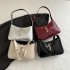 Wholesale fashionable lock button hand-held small square bags for women, 2025 summer new styles of light luxury and stylish single-shoulder bags for commuting underarm bags