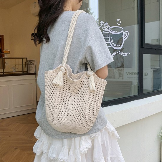 Wholesale fashionable hollowed-out tote bags for women, 2025 summer new large-capacity single-shoulder bags, and trendy underarm bags Wholesale fashionable hollowed-out tote bags for women, 2025 summer new large-capacity single-shoulder bags, and trendy underarm bags