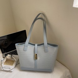 Wholesale Korean version light luxury hand-held tote bags for women, 2025 summer new stone pattern patchwork single-shoulder bags, trendy underarm bags
