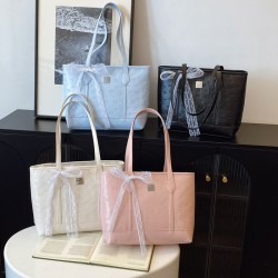 Korean-style sweet and sweet women's bag, 2025 summer new large-capacity tote bag, versatile commuting single-shoulder underarm bag