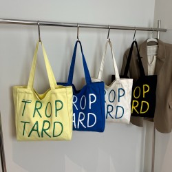 Wholesale Korean version fashionable letter hand-held tote bags for women, 2025 summer new large-capacity single-shoulder bags, trendy underarm bags