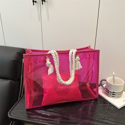 Wholesale Korean version large-capacity hand-held tote bags for women, 2025 summer new jelly single-shoulder bags, trendy underarm mother and child bags