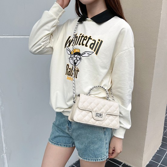 Wholesale Korean version checkered tattoo line hand-held small square bags for women, 2025 summer new light luxury single-shoulder bags, chain crossbody bags Wholesale Korean version checkered tattoo line hand-held small square bags for women, 2025 summer new light luxury single-shoulder bags, chain crossbody bags