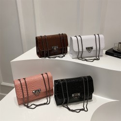 Wholesale Korean version crocodile pattern small square women's bags, 2025 summer new style personalized chain single-shoulder bags, high-end crossbody bags