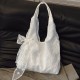 Korean-style fresh and sweet lace bow single-shoulder bag, large-capacity commuting tote bag, fashionable and versatile single-shoulder bag Korean-style fresh and sweet lace bow single-shoulder bag, large-capacity commuting tote bag, fashionable and versatile single-shoulder bag