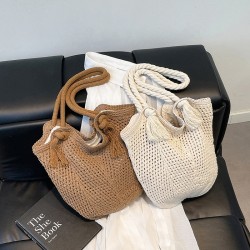 Wholesale fashionable hollowed-out tote bags for women, 2025 summer new large-capacity single-shoulder bags, and trendy underarm bags