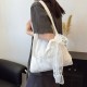 Korean-style fresh and sweet lace bow single-shoulder bag, large-capacity commuting tote bag, fashionable and versatile single-shoulder bag Korean-style fresh and sweet lace bow single-shoulder bag, large-capacity commuting tote bag, fashionable and versatile single-shoulder bag