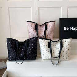 Wholesale Korean-style bow tie hand-held tote bags for women, 2025 summer new color-blocking versatile single-shoulder bags, trendy underarm bags