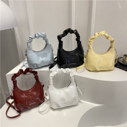 Wholesale high-end pleated hand-held dumpling bags for women, 2025 summer new styles, simple and versatile single-shoulder bags, trendy crossbody bags