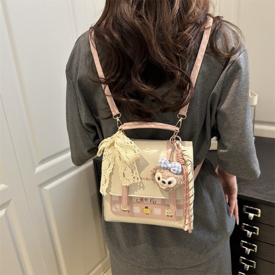 Wholesale high-quality light luxury hand-held small square bags for women, 2025 summer new color-blocking single-shoulder bags, multi-functional backpacks